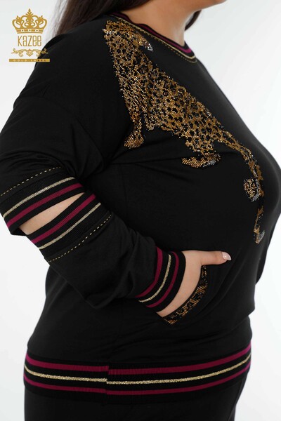 Hurtownia dresu damskiego w kolorze czarnym z wzorem tygrysa - 17379 | KAZEE - Thumbnail
