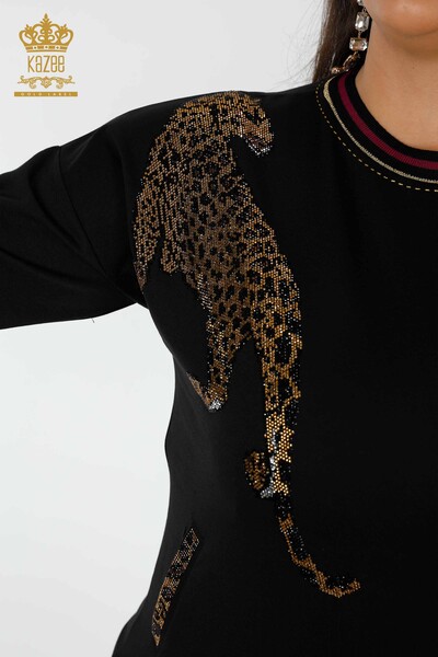 Hurtownia dresu damskiego w kolorze czarnym z wzorem tygrysa - 17380 | KAZEE - Thumbnail