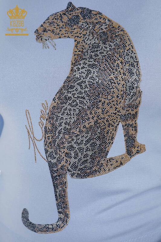 Hurtownia dresu damskiego w kolorze niebieskim z wzorem tygrysa - 16523 | KAZEE