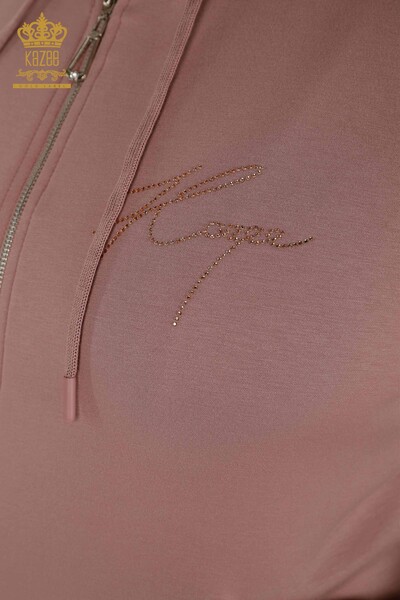 Hurtownia dresów damskich z kapturem Dusty Rose - 20392 | KAZEE - 4