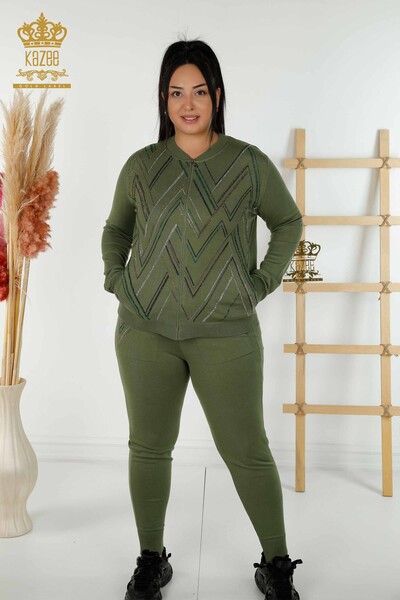 Hurtownia dresów damskich zapinanych na zamek Khaki - 16676 | KAZEE - Kazee