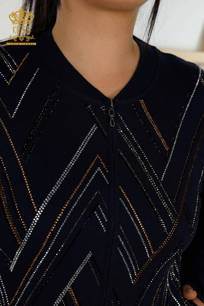 Hurtownia dresów damskich zapinanych na zamek granatowa - 16676 | KAZEE - 4