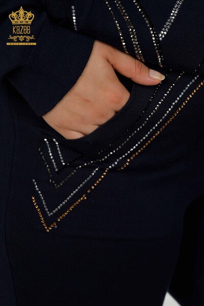 Hurtownia dresów damskich zapinanych na zamek granatowa - 16676 | KAZEE - 7