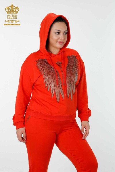 Hurtownia dresów damskich Angel Wing we wzorzyste pomarańcze - 17481 | KAZEE - 9