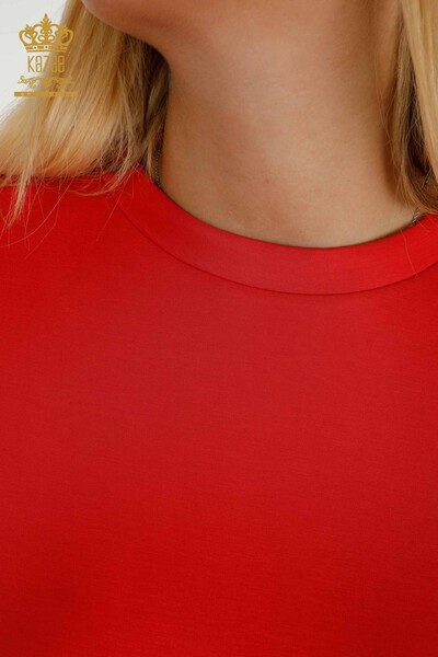 Hurtownia dresu damskiego w kolorze czerwonym z kieszeniami podstawowymi - 17579 | KAZEE - Thumbnail