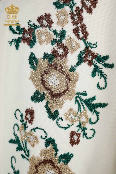 Hurtownia kamizelki damskiej w kwiatowe hafty ecru - 30644 | KAZEE - Thumbnail