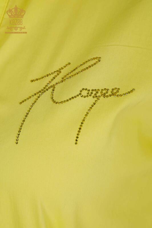 Hurtownia koszul damskich - Dwie kieszenie - żółta - 20220 | KAZEE
