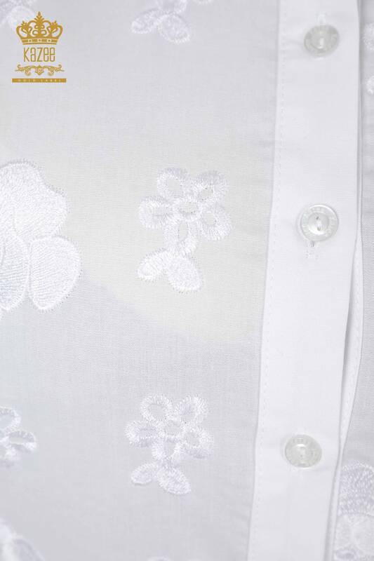 Hurtownia koszul damskich - Amerykański model - Kwiatowy haft - Koton - 20206 | KAZEE