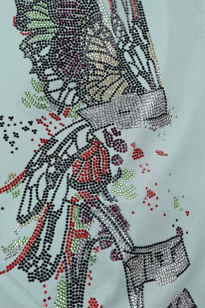 Hurtownia koszul damskich w motylkowe wzory oversize z kamieniem - 20066 | KAZEE - Thumbnail