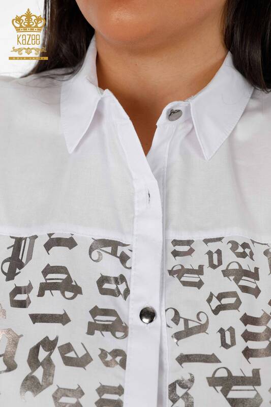 Hurtownia koszul damskich - wzorzystych - rozcięcia po bokach - Koton - 20080 | KAZEE