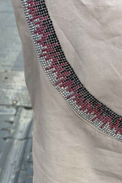 Hurtownia koszul damskich z haftowanym wzorem w kamienie - 17225 | KAZEE - Thumbnail