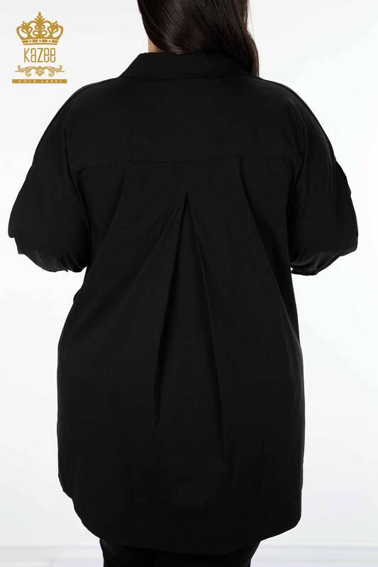 Hurtownia damskiej koszuli kieszonkowej z kryształowym kamieniem, haftowanej bawełny w paski - 20203 | KAZEE