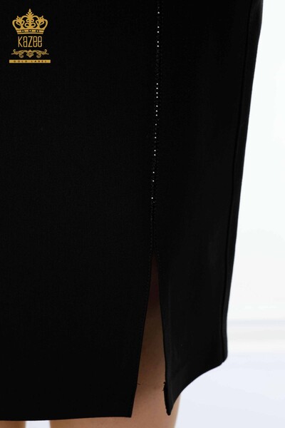 Hurtownia spódnicy damskiej z rozcięciem czarna - 4219 | KAZEE - Thumbnail