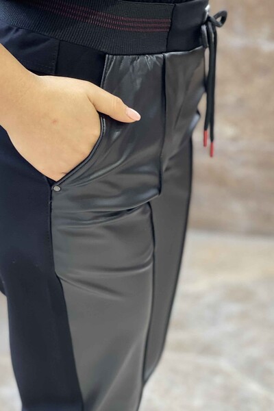 Hurtownia skórzanych spodni damskich w dużych rozmiarach z elastyczną talią - 3361 | kaze - Thumbnail