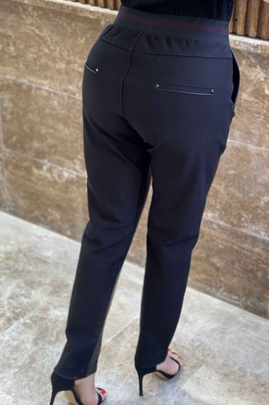 Hurtownia skórzanych spodni damskich w dużych rozmiarach z elastyczną talią - 3361 | kaze