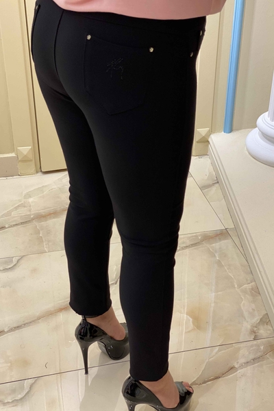 Hurtownia spodni damskich z czarnym haftowanym paskiem - 3201 | KAZEE - Thumbnail