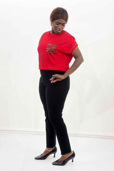 Hurtownia spodni damskich z haftem w kształcie kieszonki - 3333 | kaze - Thumbnail