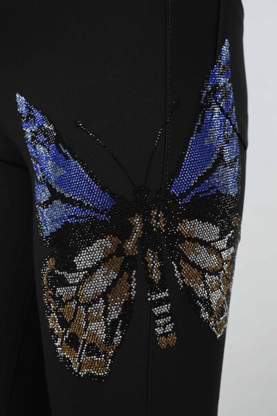 Hurtownia spodni damskich z nadrukiem i haftem w kształcie motyla - 3413 | kazee - Thumbnail