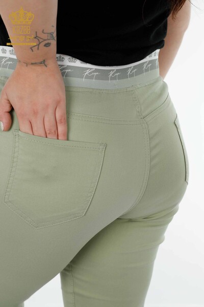 Hurtownia spodni damskich miętowych z gumką w pasie - 3530 | KAZEE - Thumbnail