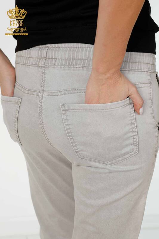 Hurtownia spodni damskich z gumką w pasie szara - 3500 | KAZEE