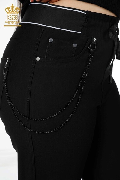 Hurtownia spodni damskich z łańcuszkiem Szczegółowy wiązany pasek - 3624 | KAZEE - Thumbnail