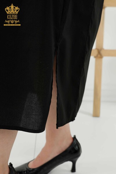 Hurtownia sukienek damskich czarna w kolorowe paski - 20380 | KAZEE - Thumbnail