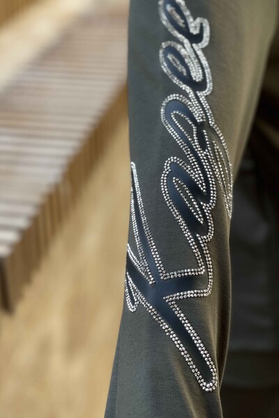 Hurtownia dresów damskich z haftowanym kamieniem w kształcie kota - 17235 | KAZEE - Thumbnail