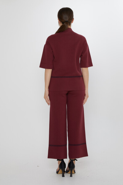 İkili Takım Beli Bağlamalı Bordo - 31650 | KAZEE (3'lü Set M-L-XL) - 7