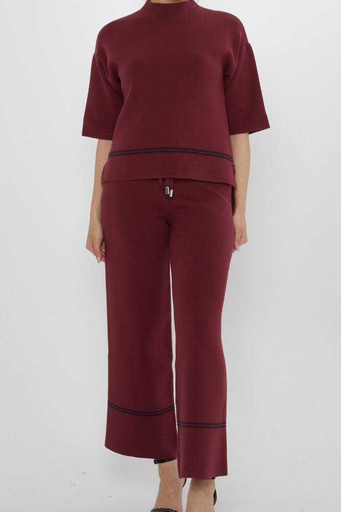 İkili Takım Beli Bağlamalı Bordo - 31650 | KAZEE (3'lü Set M-L-XL) - 3