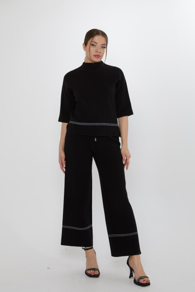 İkili Takım Beli Bağlamalı Siyah - 31650 | KAZEE (3'lü Set M-L-XL) - KAZEE 