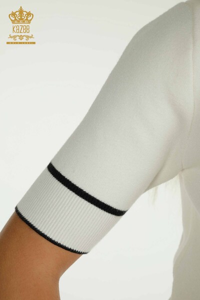 All'ingrosso Abito a due pezzi da donna - Bottoni dettagliati - Nero ecru - 30303 | KAZEE - 11