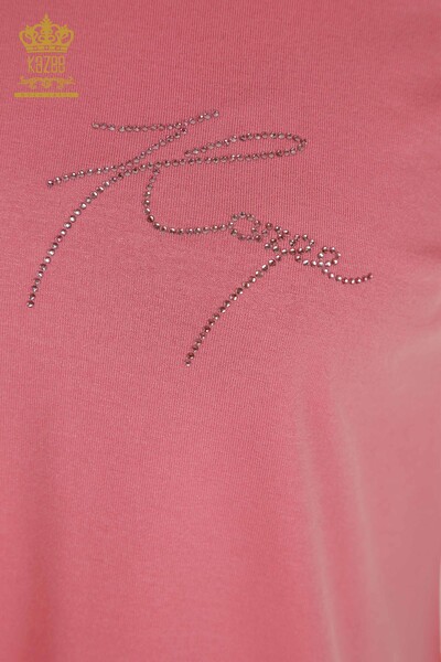 All'ingrosso Camicetta da donna - Bottoni dettagliati - Rosa - 79297 | KAZEE - 3