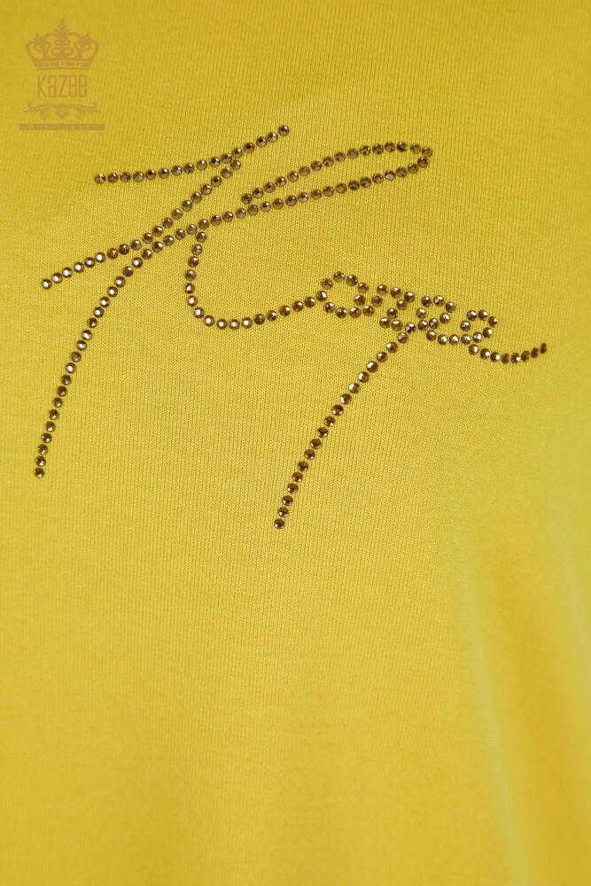 All'ingrosso Camicetta da donna - Bottoni dettagliati - Giallo - 79297 | KAZEE - 3