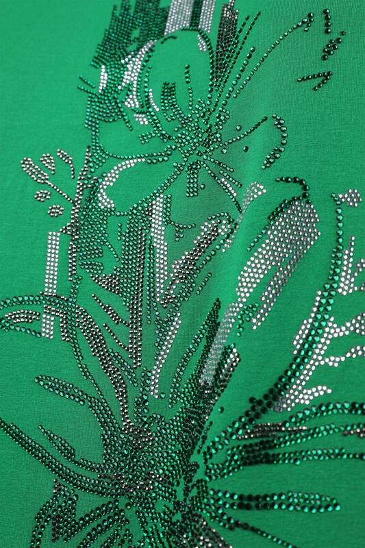 All'ingrosso Camicetta da donna - Cristallo Pietra ricamata - Motivo floreale - 77881 | KAZEE