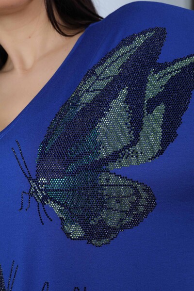 All'ingrosso Camicetta da donna - Motivo a farfalla - Pietra ricamata - 77939 | KAZEE - Thumbnail