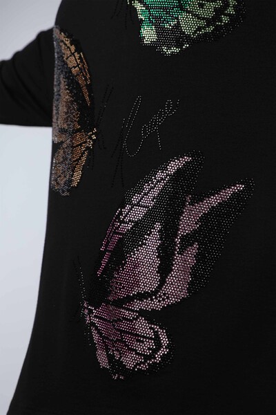 All'ingrosso Camicetta da donna - Motivo a farfalla - Pietra ricamata - 77939 | KAZEE - Thumbnail