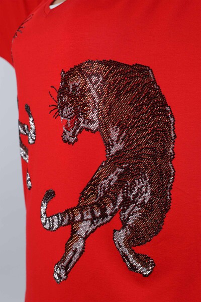 All'ingrosso Camicetta da donna - Figura di tigre - Pietra ricamata - 77546 | KAZEE - Thumbnail