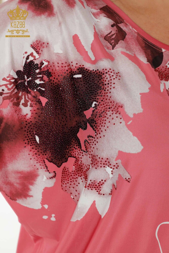 All'ingrosso Camicetta da donna - Motivo floreale - Cipria - 77802 | KAZEE - 4