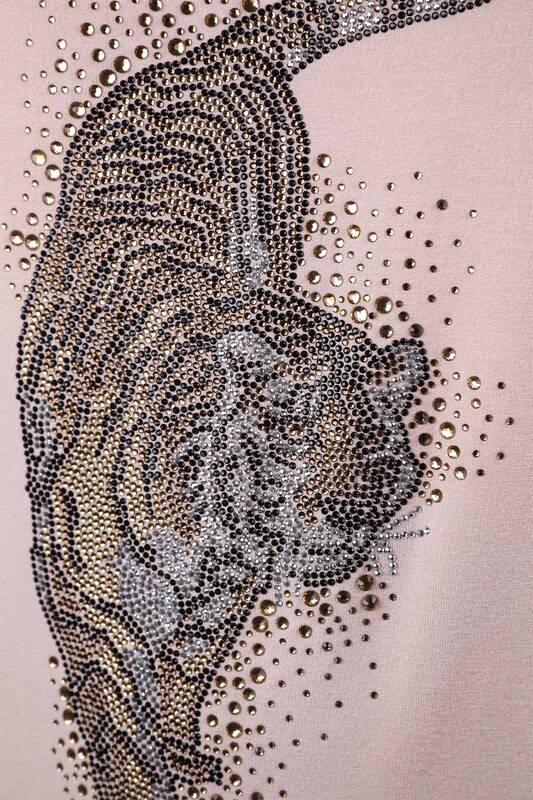 All'ingrosso Camicetta da donna - motivo tigre - pietra ricamata - 77650 | KAZEE