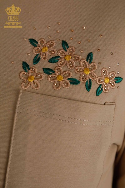 All'ingrosso Camicetta da donna - Tasche dettagliate - Cipria - 79477 | KAZEE - Thumbnail