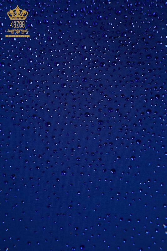 All'ingrosso Camicetta da donna - Cristallo Pietra ricamata - Blu scuro - 79101 | KAZEE