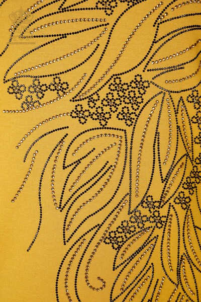 All'ingrosso Camicetta da donna - Fiore Pietra ricamata - Manica dettagliata - 79020 | KAZEE - Thumbnail