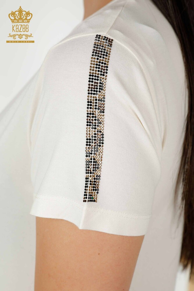 All'ingrosso Camicetta da donna - Motivo leopardato - Ecru - 78942 | KAZEE - 6