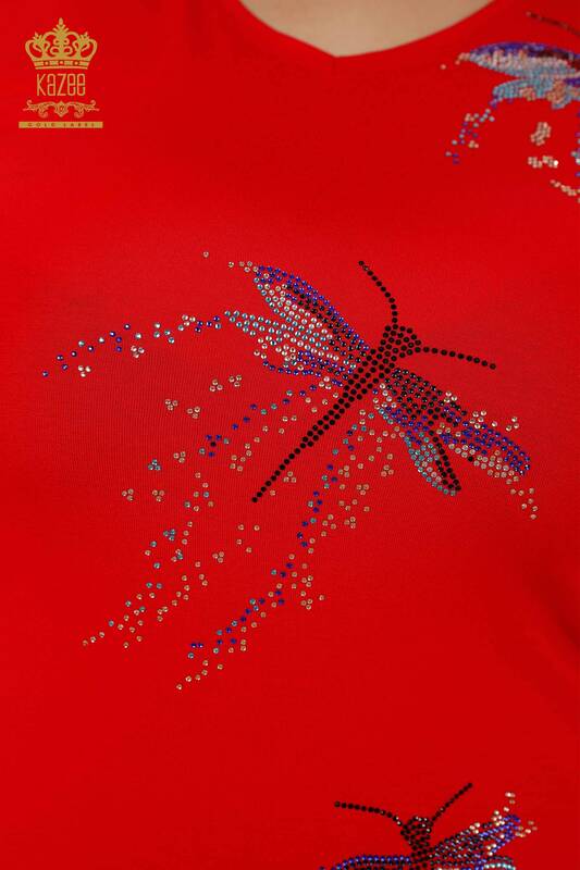 All'ingrosso Camicetta da donna - Dettaglio libellula Colorato Pietra ricamata - 79019 | KAZEE