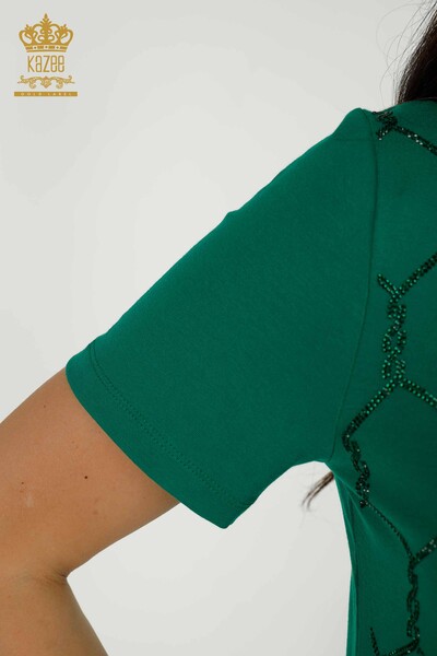 All'ingrosso Camicetta da donna - Manica corta - Modellato - Verde - 79304 | KAZEE - Thumbnail