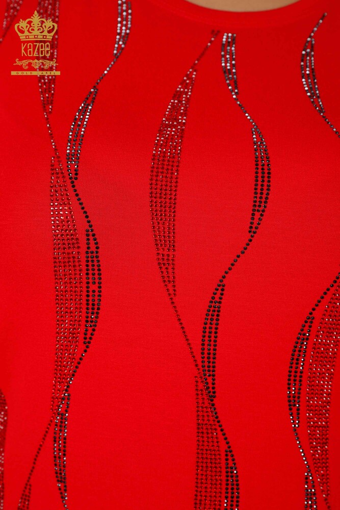 All'ingrosso Camicetta da donna - Manica dettagliata Linea - Pietra ricamata - 79024 | KAZEE - 3