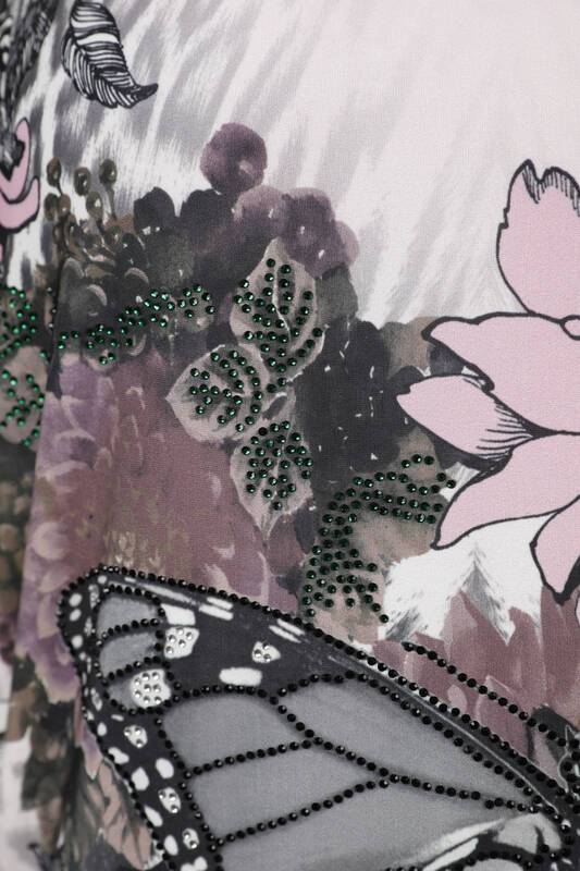 All'ingrosso Camicetta da donna - motivo a farfalla - pietra ricamata -12026 | KAZEE