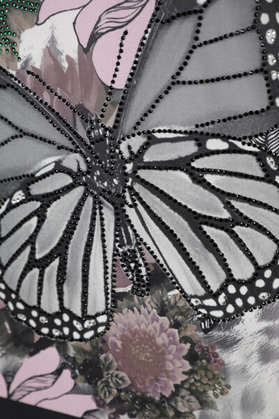 All'ingrosso Camicetta da donna - motivo a farfalla - pietra ricamata -12026 | KAZEE - Thumbnail