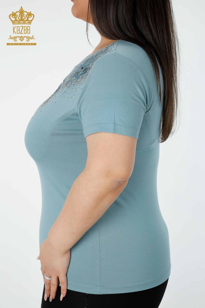 All'ingrosso Camicetta da donna - Motivo floreale - Azzurro - 78922 | KAZEE - 5