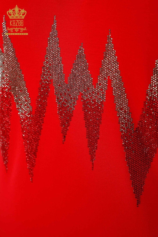 All'ingrosso Camicetta da donna - Modellato Manica corta - Rosso - 79109 | KAZEE - 3